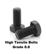 Qty 30 Hex Head Bolt 5/16" UNC x 1" Black High Tensile Grade 8 Screw BSW