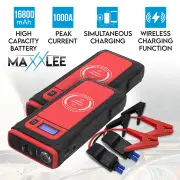 2x Maxxlee 1000A Car 12V Vehicle Portable Jump Starter & Battery Charger 16800mAh Wireless Charging