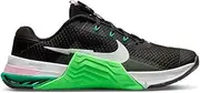 [Nike] Womens Metcon 7 Training Shoe, Black/White/Green Strike, 9.5 US