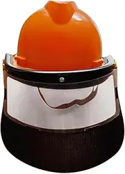 Folpus Trimmer Orange Hard Hat Face Shield Face Guard Multipurpose Protective Lightweight for Wood Cutting Adjustable
