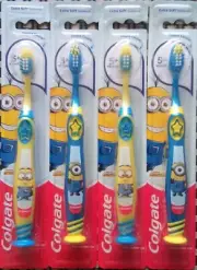 (Pack Of 4) Colgate Toothbrush Children Minions 5+ Kids Suction Cup Extra Soft