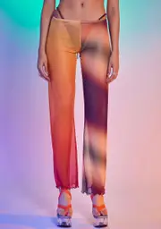 [Jaded London] Ombre Mix Print Mesh Beach Trousers