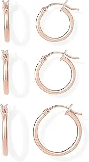 [PAVOI] 18K Gold 925 Sterling Silver Post Hoop Earrings for Women | Thin Small Gold Huggie Hoop Earrings | 3 Pairs Gold Hoop Earring Pack