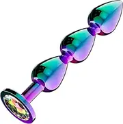 Metal Anal Beads Butt Plug Sex Toys for Men Women and Couples, Anal Trainer Pack of 3 Graduated Stainless Steel Adult Toys, Prostate Massager Mens Anal Training with Luxury Jewelry Design (1 piece)