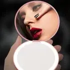 Mini Illuminated Makeup Mirror Round Magnification Mirror Home Travel