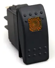 Waterproof Orange LED Rocker Switch with Light ON/OFF BOAT Marine UTV Offroad