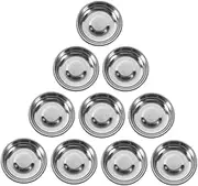 SECFOU 10pcs Stainless Steel Sauce Dishes Saucers for Dipping Seasoning Appetizers Easy to Clean for Kitchen Parties Bbqs and Outdoor Use