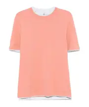 Brunello Cucinelli Layered-Effect Crewneck T-Shirt S,XL,XS,L,XXL,M Grapefruit/light gray