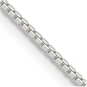 [JewelryWeb] 925 Sterling Silver Octagon Spring-Ring 1.25mm 8 Side Sparkle Cut Box Chain Necklace 41 Centimeters Chain-Necklace for Women and Men