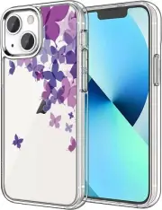 Purple Butterfly for iPhone 12 Pro Max Clear Design Shockproof Slim Case