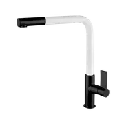Kitchen pull out mixer tap Matt black and white