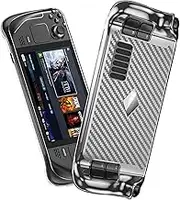 DLseego Compatible with Steam Deck Console, Dockable Transparent Handle Cover, Soft TPU Skin with Shockproof and Scratch Resistant Design Cover for Steam Deck, Transparent