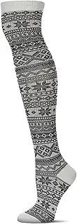 [MeMoi] Women's Snow Flakes & Stripes Over The Knee Socks