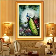 "Peacock" Angel 5D printed color background cross stitch kits -80cm*114cm