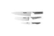 Global Cook 3pc Knife Set | 9cm Paring & 14cm Vegetable 20cm Cook Made in Japan