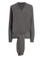 [Dolce & Gabbana] Dolce & Gabbana-Maglia In Cashmere Con Scollo A V E Nodo-Donna 40 IT