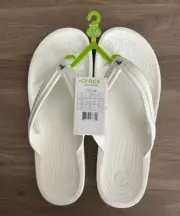 ⭐️NWT⭐️ Crocs Crocband Flip Flops Mens Sz 11 White 11033-100