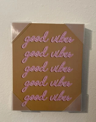 Good Vibes Brown & Pink 11" X 14" Canvas Wall Art