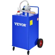 114L Fuel Caddy, Gas Storage Tank & 4 Wheels, with Manuel Transfer Pump, Gasoline Diesel Fuel Container for Cars, Lawn Mowers, ATVs, Boats, More,