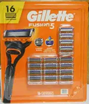 16 Gillette Fusion 5 Men 5-Blade Razor Cartridges Fits All Fusion5 (No Handle)