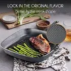 Cast Iron Grill Pan Steak Frying Pan Cast Iron Skillet (10.5 Inch) Cast Griddle