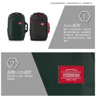 AT美國旅行者AMERICAN TOURISTER筆電後背包/旅行袋/電腦包15.6吋ASTON可擴充休閒多功能_綠/黑