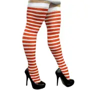 Unisex Elf Santa Halloween Stripe Christmas Party Costume Knee High Stockings