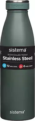Sistema Stainless Steel Water Bottle | 500 Ml Leak-Proof Reusable Water Bottle |