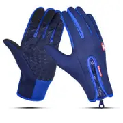Waterproof Sports Gloves Touch Screen Glove Anti Slip Palm for Driving Cycling Skiing Dark Blue_S