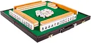 Mahjong Set 144 Tiles Mahjong Set Gathering Party Game Traditional Game with Folding Table Chinese Mah Jongg Set(Orange)