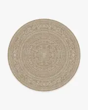 245' Round | Machine Washable Runner Rug | Kid & Pet Friendly | Indoor Rug | Gisele Natural Rug | Ruggable