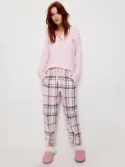 BNWT PETER ALEXANDER WOMENS PINK CHECK BAMBOO FLANNELETTE PANT SIZE XL