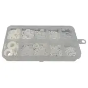 Versatile White Plastic Washer Assortment Pack of 500 for Professionals