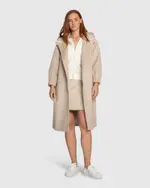 [Belle & Bloom] Fantasy Land Wool Blend Hooded Coat - Sand