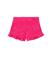 [Vilebrequin Kids] Vilebrequin Kids Jacquard ruffled cotton terry shorts Y 14 red