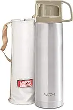 Milton 750ml Thermosteel Flask with Jacket, Keeps Drinks Hot and Cold for 24 Hours, 18/8 Stainless Steel, Double-Walled Vacuum Insulated Water Bottle with Inner Copper Coating - Glassy - Grey