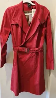 Mortal Engines Hot Topic *Carmen Sandiego* Jacket Red Trench Coat Womens 0 Anna