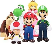 6 pcs/Set Mario Figures Toy - Luigi Figurines – Yoshi & Mario Bros Action Figures (5 Inch)
