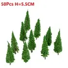 50pcs Model Tree Train Railroad Park Landscape Scenery Scale Tree HO-scale 55mm