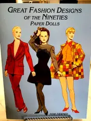 FASHION DESIGNS NINETIES BOOK Paper Dolls 30 Haute Couture Bob Mackie Armani NEW