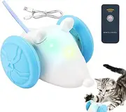 Electric Cat Toy - Auto Light Up Mice with Sound | Smart Sensing USB Rechargeable Interactive Kitten Toy with Obstacle Avoidance for Indoor Cats Exercise
