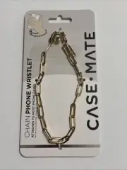 Case-Mate Detachable Phone Lanyard Strap with Gold Metal Chain - Gold