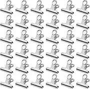 Stainless Steel Binder Clips, 36 Pieces, 20 mm Paper Clips, Binder Clips, File Paper Money Clips, Multi-Function Clip for Photos, Office, Kitchen at Home (Silver)
