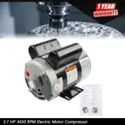 3.7HP 3450RPM Electric Motor Compressor Duty 56 Frame 1Phase 5/8" Shaft 230V New