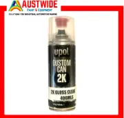 UPOL 2K CLEAR GLOSS TOUCH UP SPRAY SOLID DIY AUTOMOTIVE TOP COAT AEROSOL