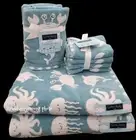 8pc Sealife Dolphin Octopus Crab Bath Hand Washcloth Towel Set Cynthia Rowley