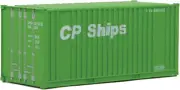 HO Scale Model of Cp Ships (Green, White) 20' Corrugated Container with Flat Pan