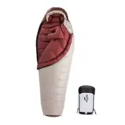 0 Degree Ultralight Down Sleeping Bag for Adults, 650FP Backpacking Red-24.8℉