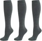 [COSHAL] 3 Pairs girls Knee High School Socks Cotton Rich Socks, Back to School Socks Uniform Party Wear Comfort Fit Long Socks Stocking Girls Knee High Kids School Socks