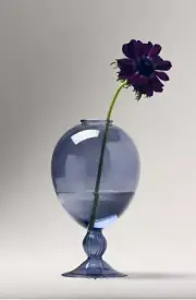 New Anthropologie Lois Glass Vase Blue Borosilicate